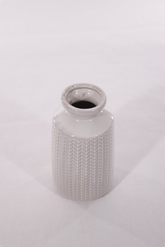 White Chevron Pattern Vase