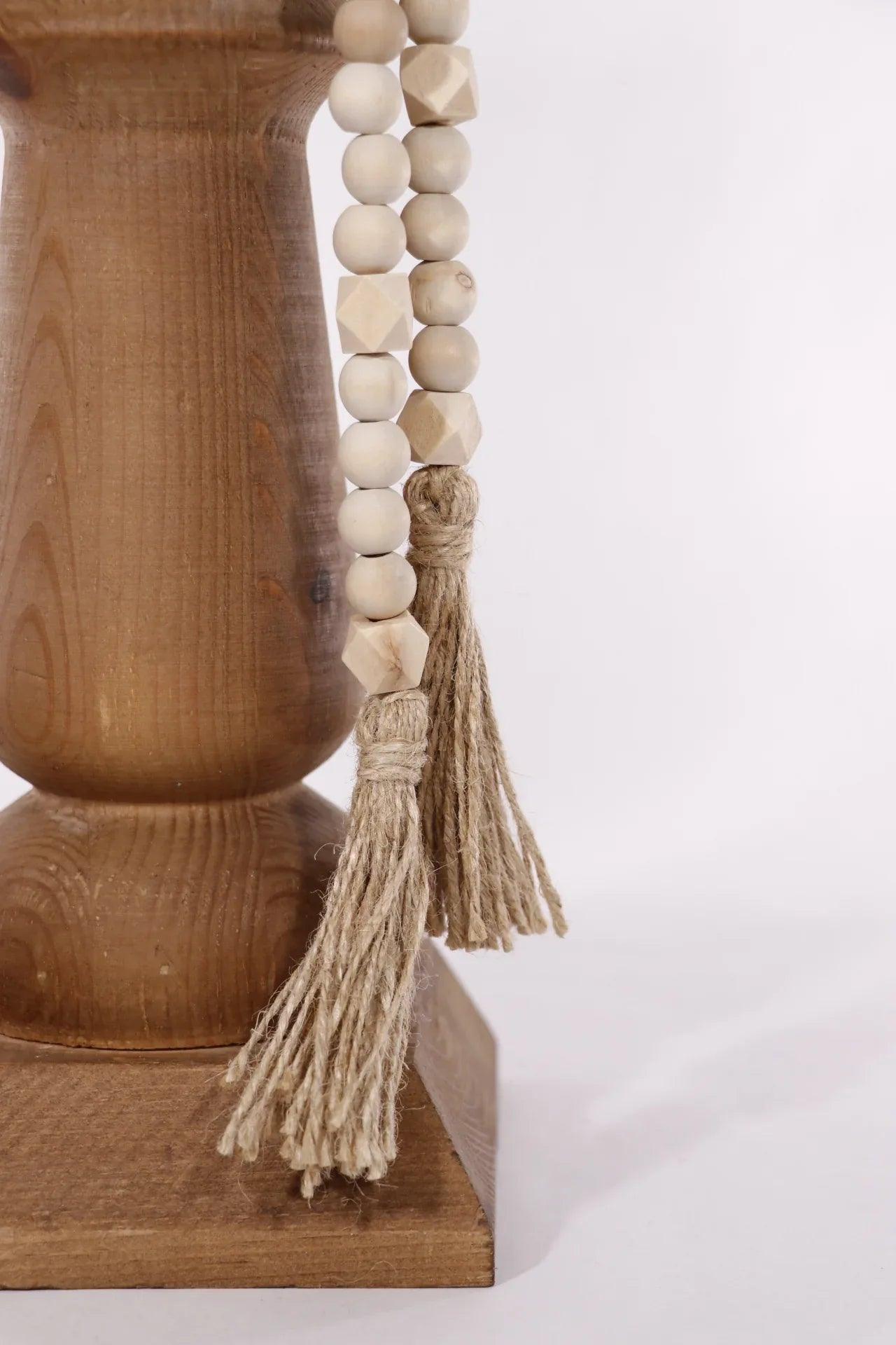 Wood Bead String With Tassels - Twelve 28 Market