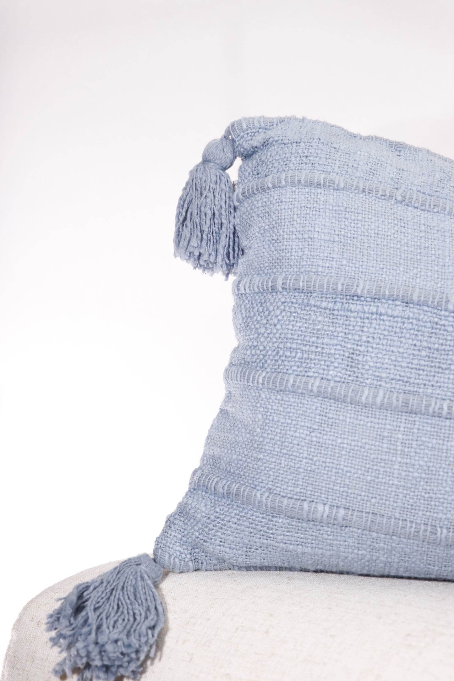 Wide Stripe Tasseled 14x26 Lumbar Pillow
