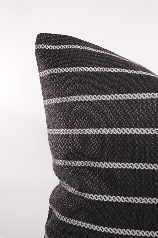 Black With White Stripe 20x20 Pillow Cover