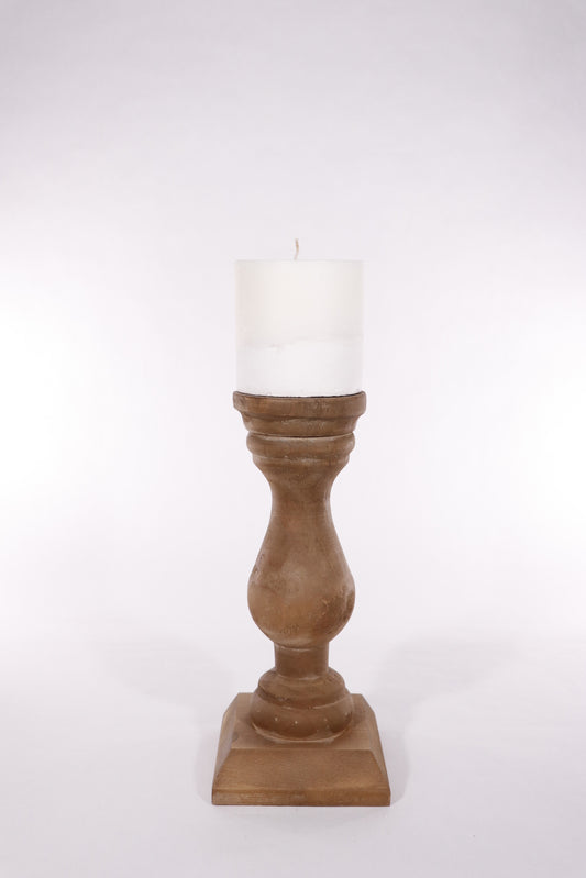 Wood Candle Holder 12"