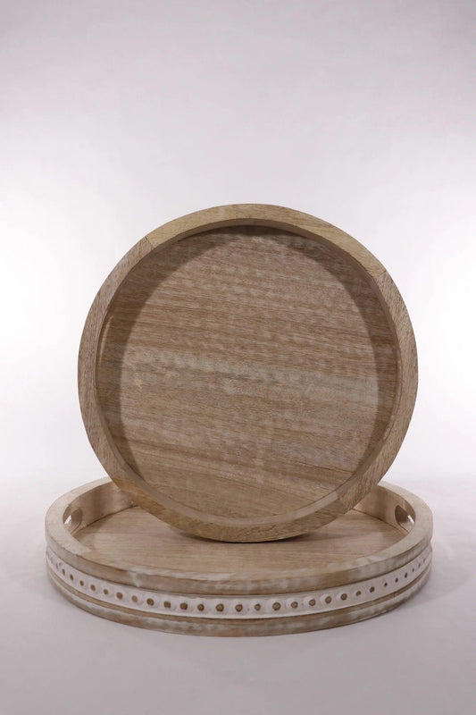 Wood Beaded Serving Trays - Twelve 28 Market