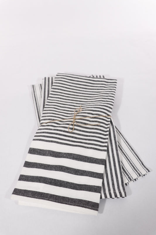 Grey Striped Kitchen Towels Set of 3