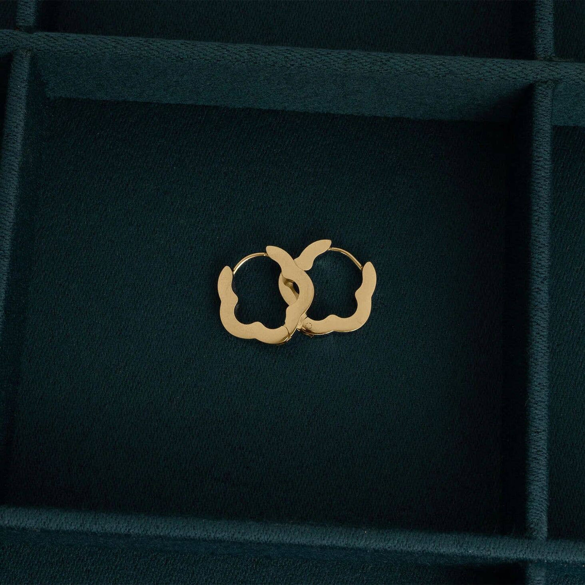 18K Gold PVD Stainless Steel Flower Huggie Earrings: Stainless