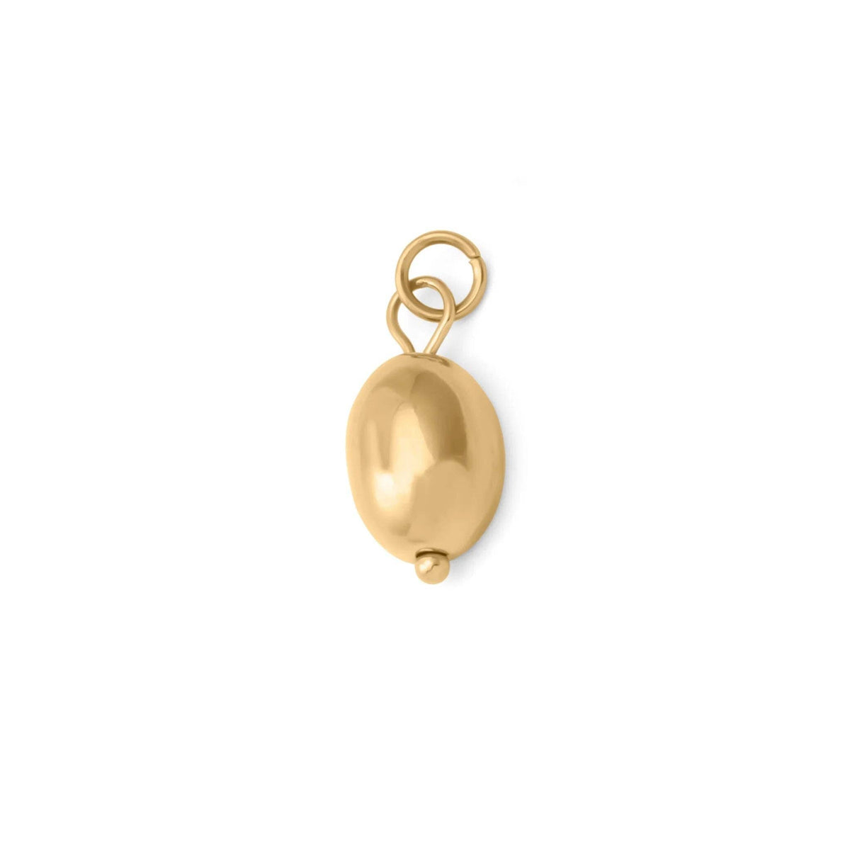 18k Gold PVD Stainless Steel Coffee Bean Charm: Gold
