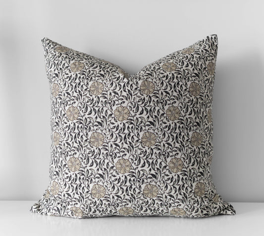 Fleur de Vie Floral Pillow Cover | Throw Pillow: 20” x 20” / Printed Back