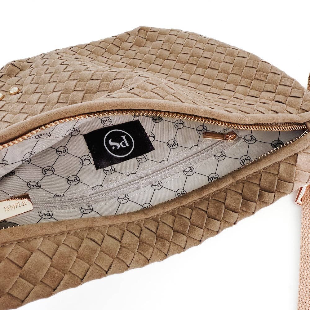 Suede Westlyn Woven Bum Bag: Suede Taupe