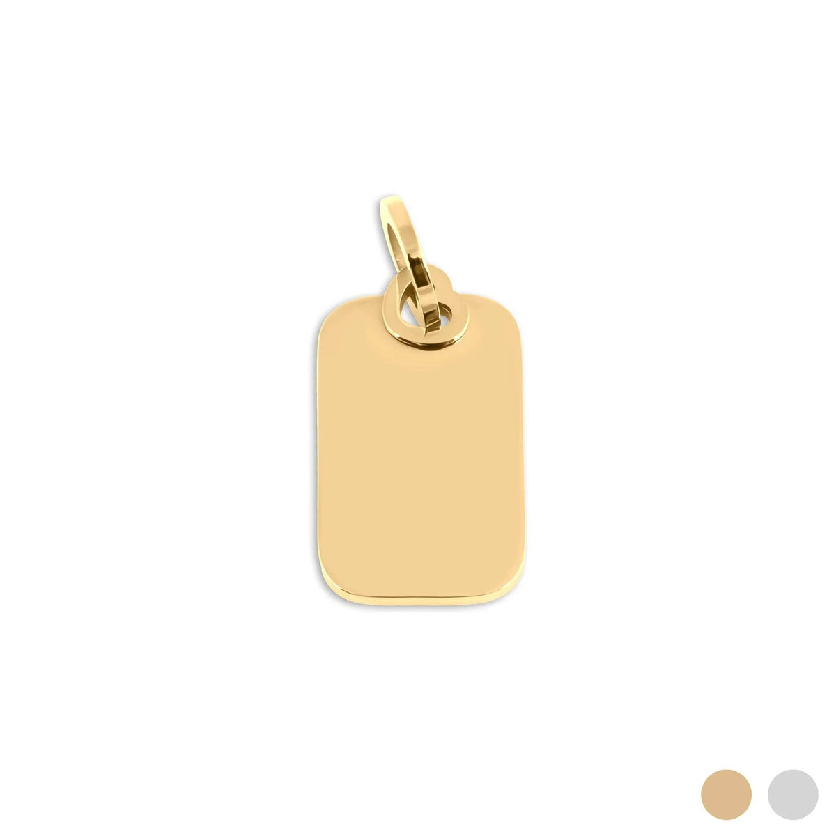 18K Gold PVD Stainless Steel Mini Tag Charm: Gold