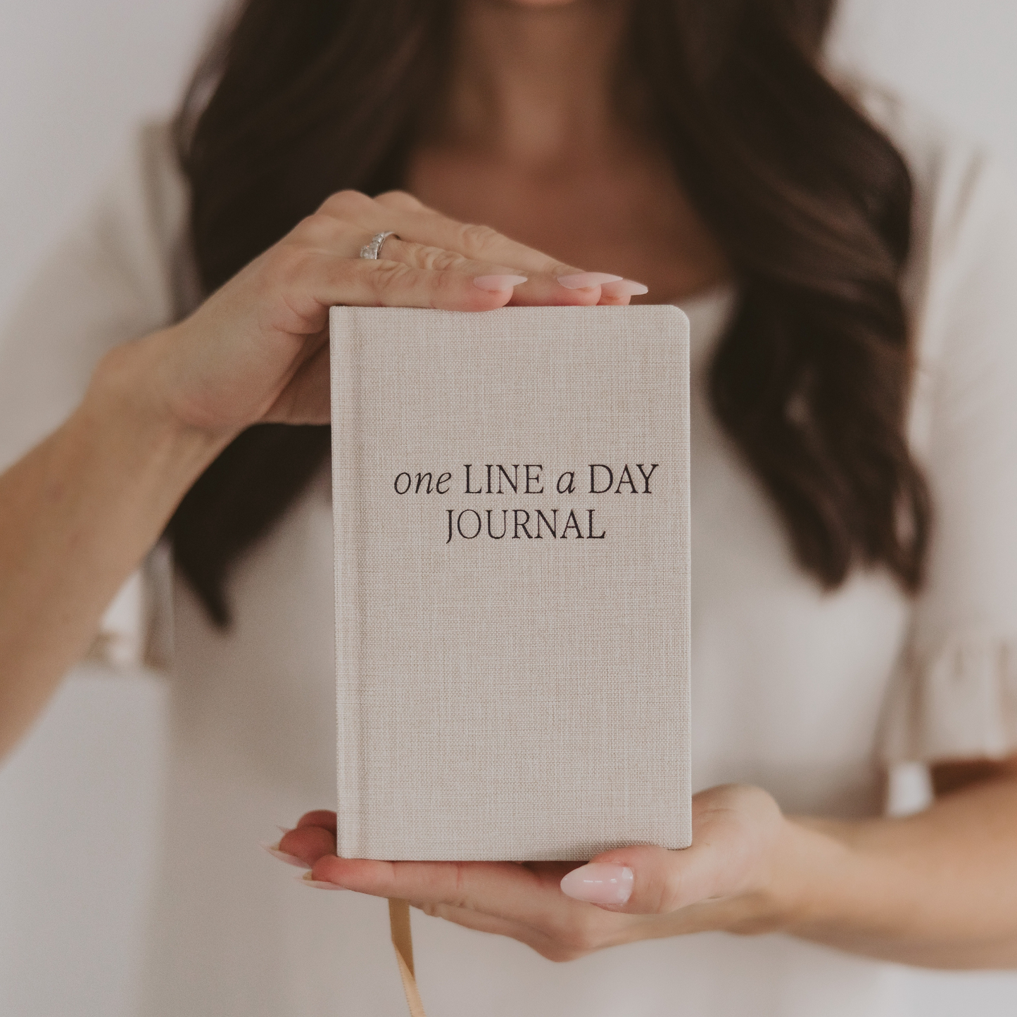 One Line A Day Fabric Journal, Tan