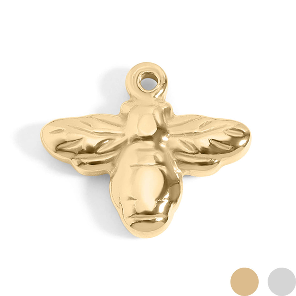 18K Gold PVD Stainless Steel Bee Charm: Gold