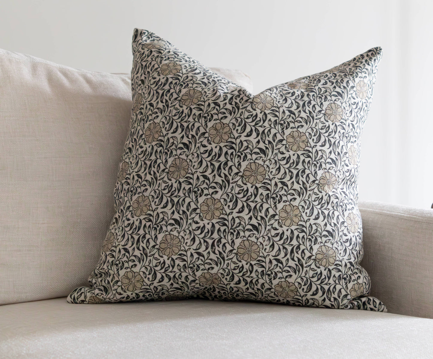 Fleur de Vie Floral Pillow Cover | Throw Pillow: 20” x 20” / Printed Back