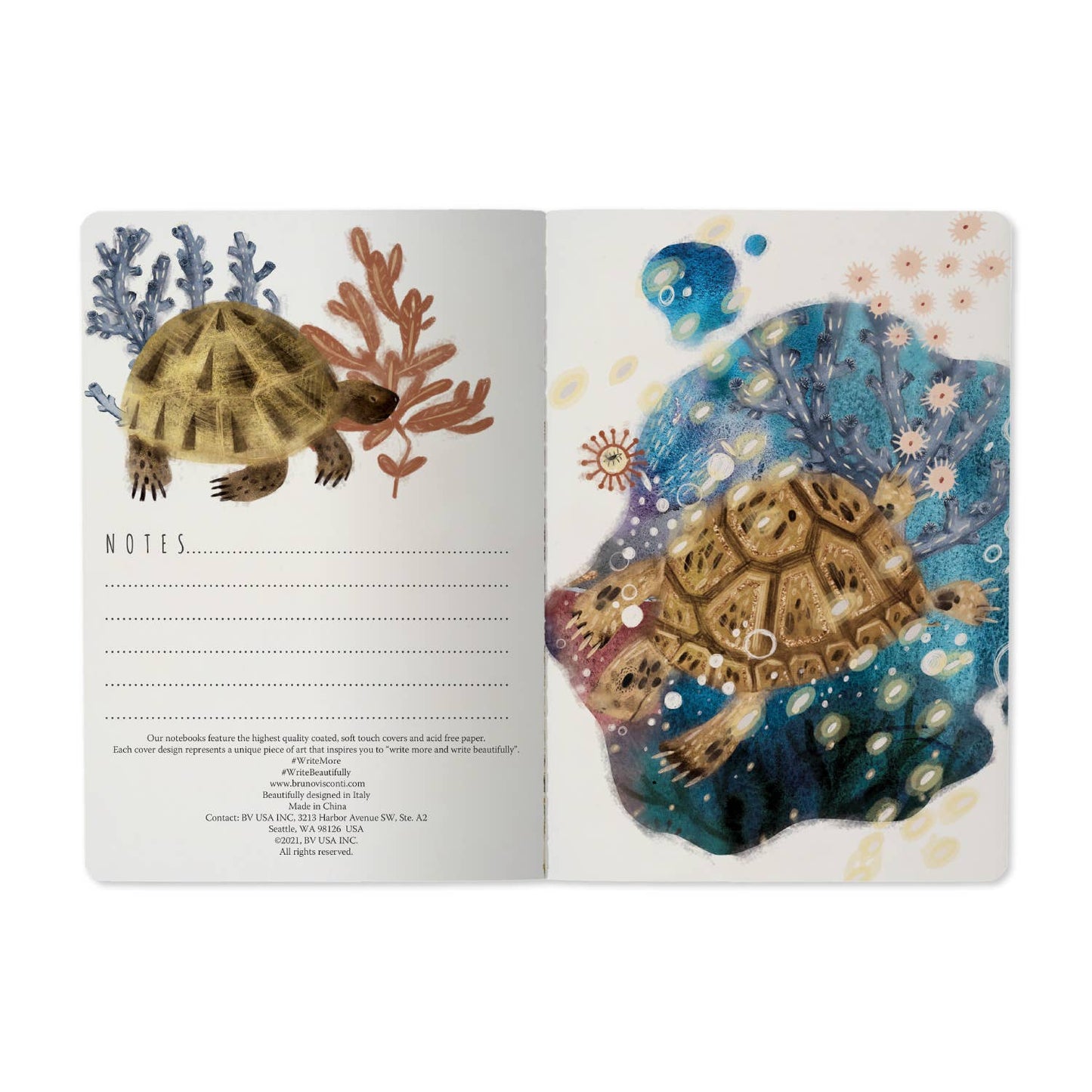 Notebook, Coral, BV by Bruno Visconti, A5