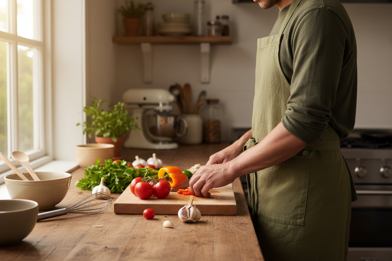 Stonewash Apron, Olive Branch