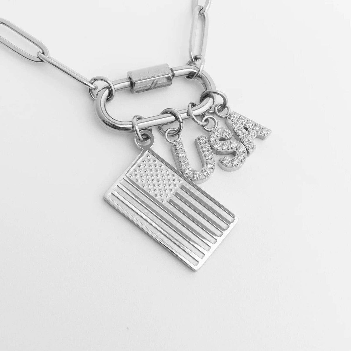 18K Gold PVD Stainless Steel Flag Charm: Gold