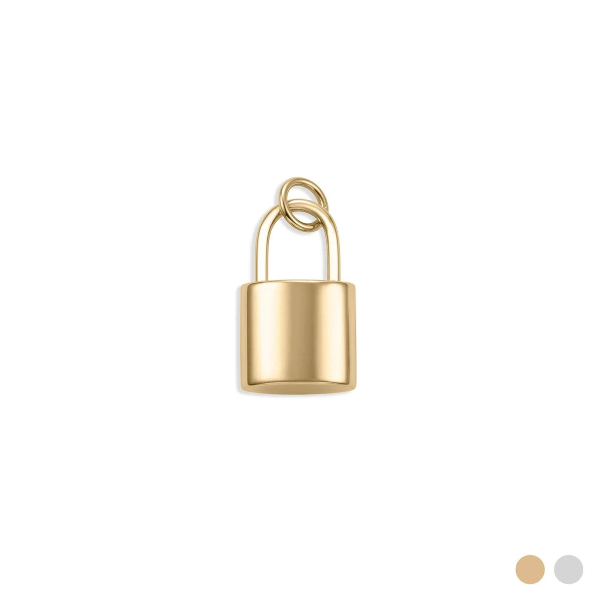 18K Gold PVD Stainless Steel Lock Charm: Gold