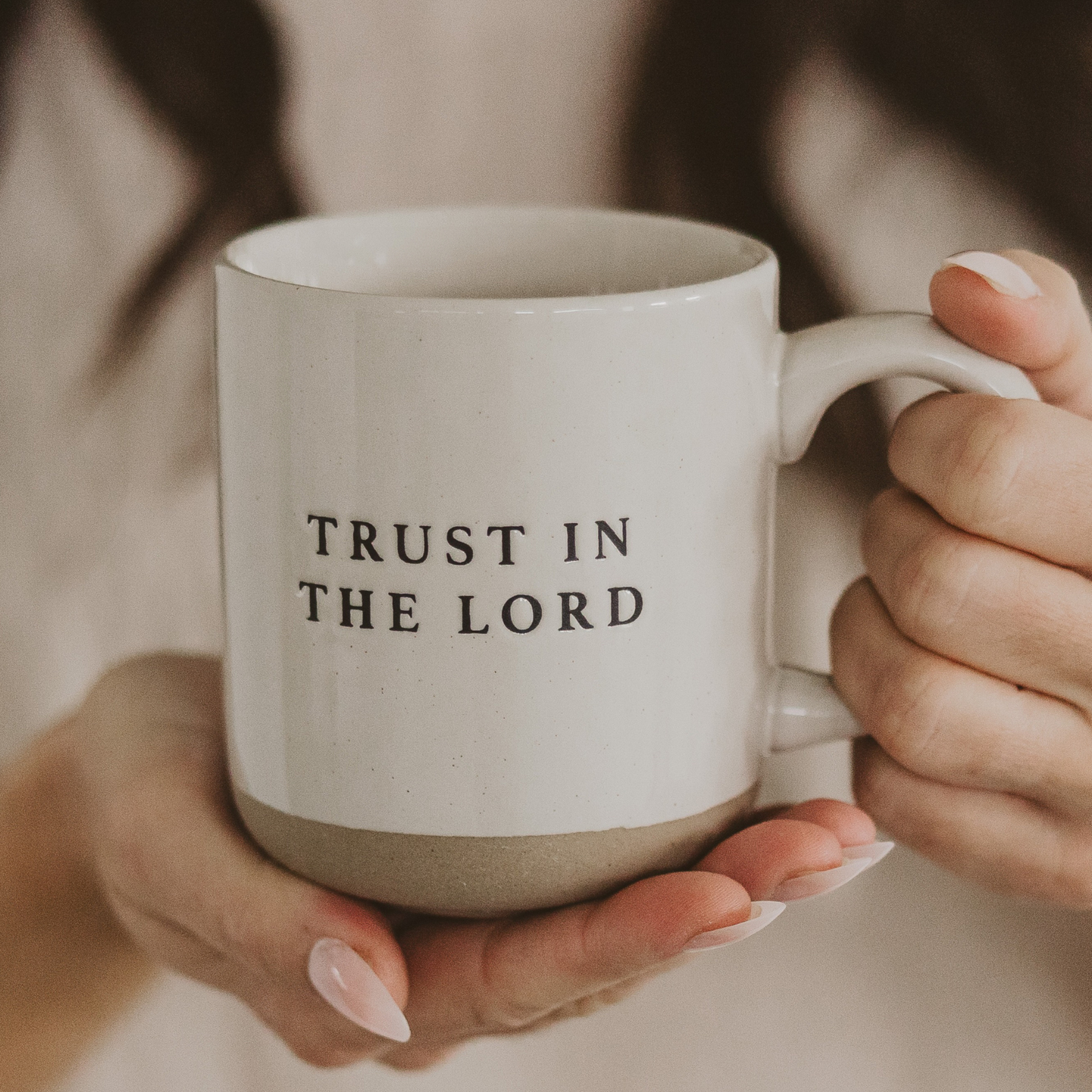 Trust In The Lord Stoneware Coffee Mug - Home Decor