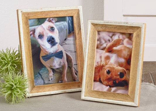 Distressed Wood Photo Frame: Natural / 4"x6"