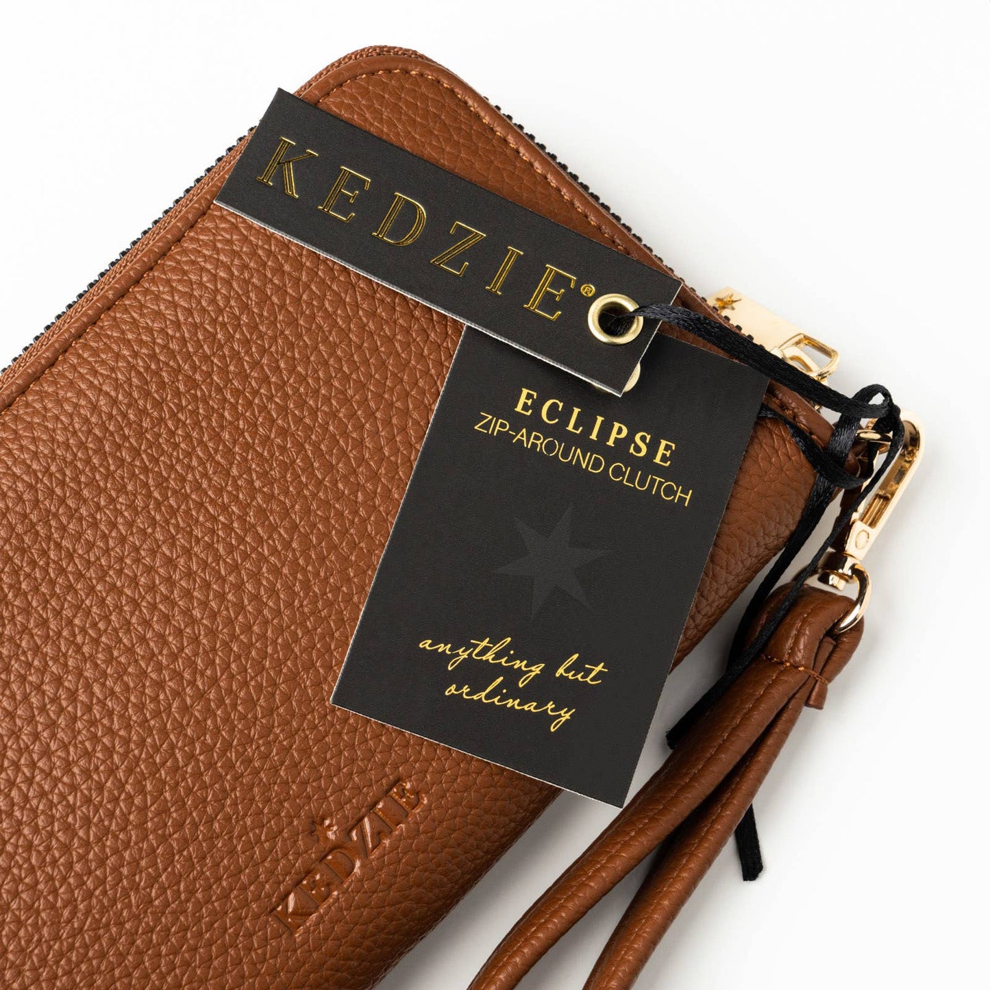 Kedzie Eclipse Zip-Around Clutch Open Stock: Black