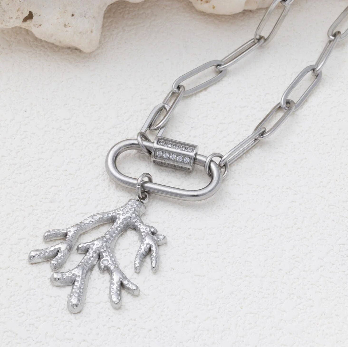 18K Gold PVD Stainless Steel Coral Charm: Gold