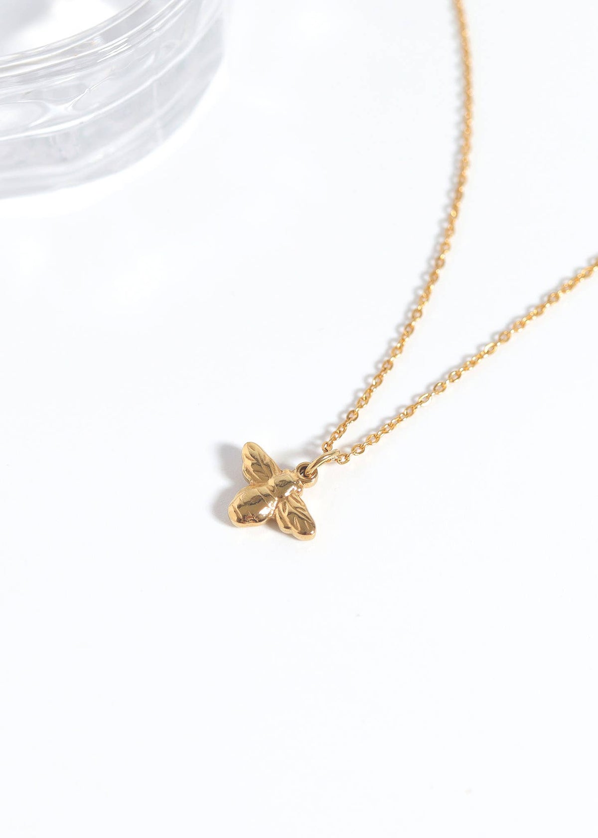 18K Gold PVD Stainless Steel Bee Charm: Gold