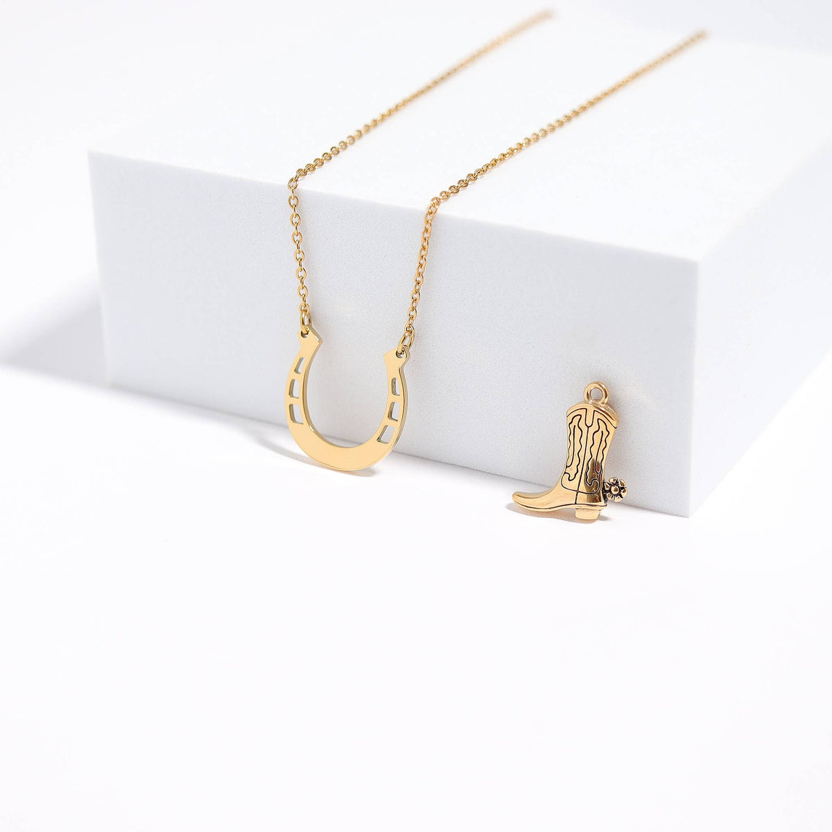 Cowboy Boot Pendant: Gold