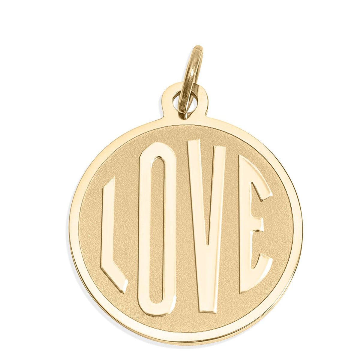 18K Gold PVD Stainless Steel Round Love Charm / PDL0254: Gold / 15mm