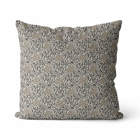 Fleur de Vie Floral Pillow Cover | Throw Pillow: 18” x 18” / Printed Back