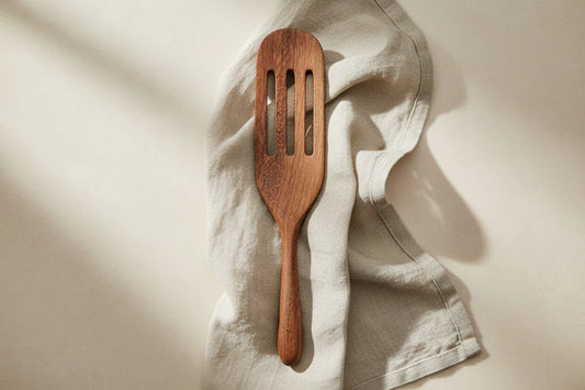 Carved Doussie Wood Spatula, Natural - Twelve 28 Market