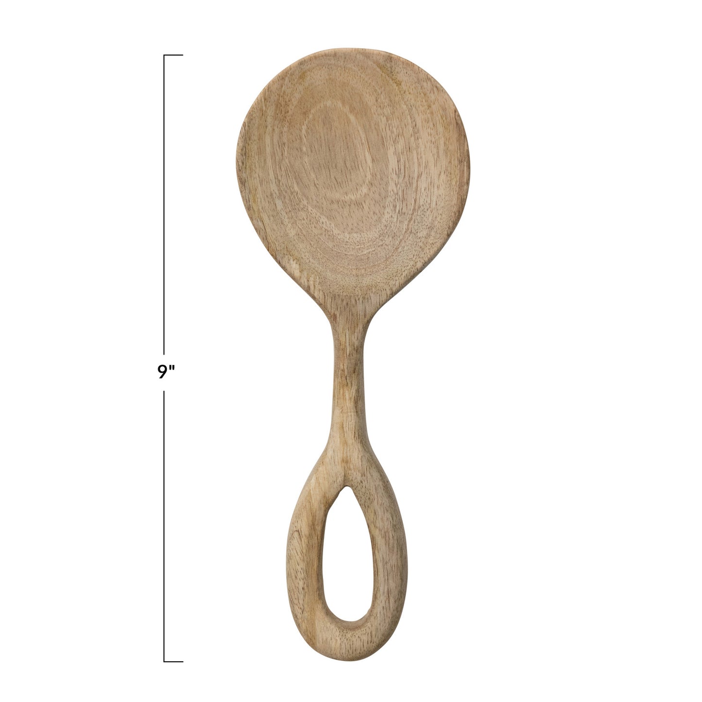 Hand-Carved Mango Wood Spoon, Bleached