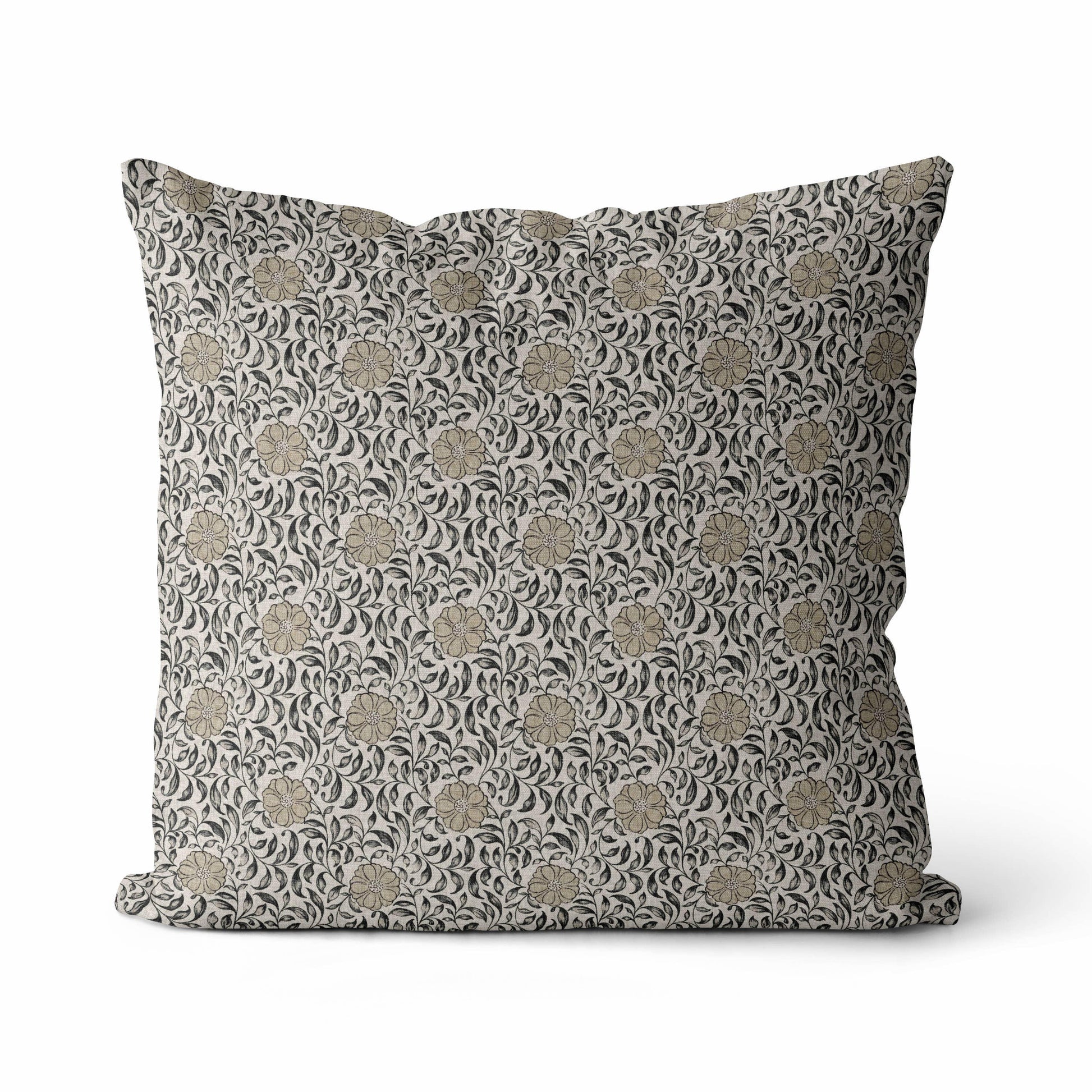 Fleur de Vie Floral Pillow Cover | Throw Pillow: 18” x 18” / Printed Back - Twelve 28 Market