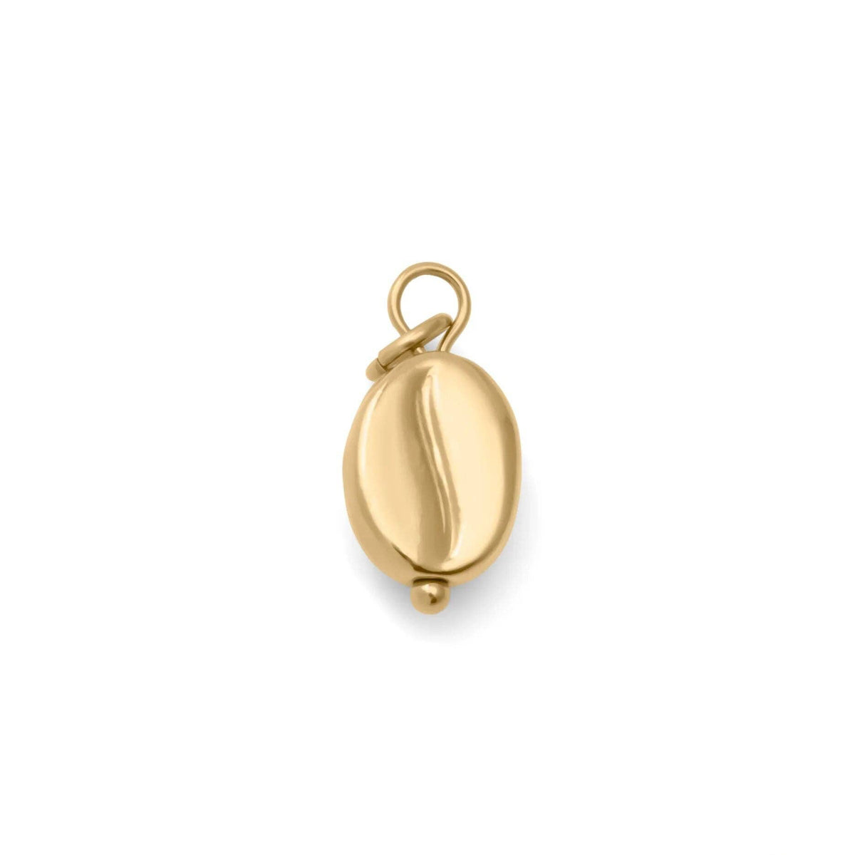18k Gold PVD Stainless Steel Coffee Bean Charm: Gold