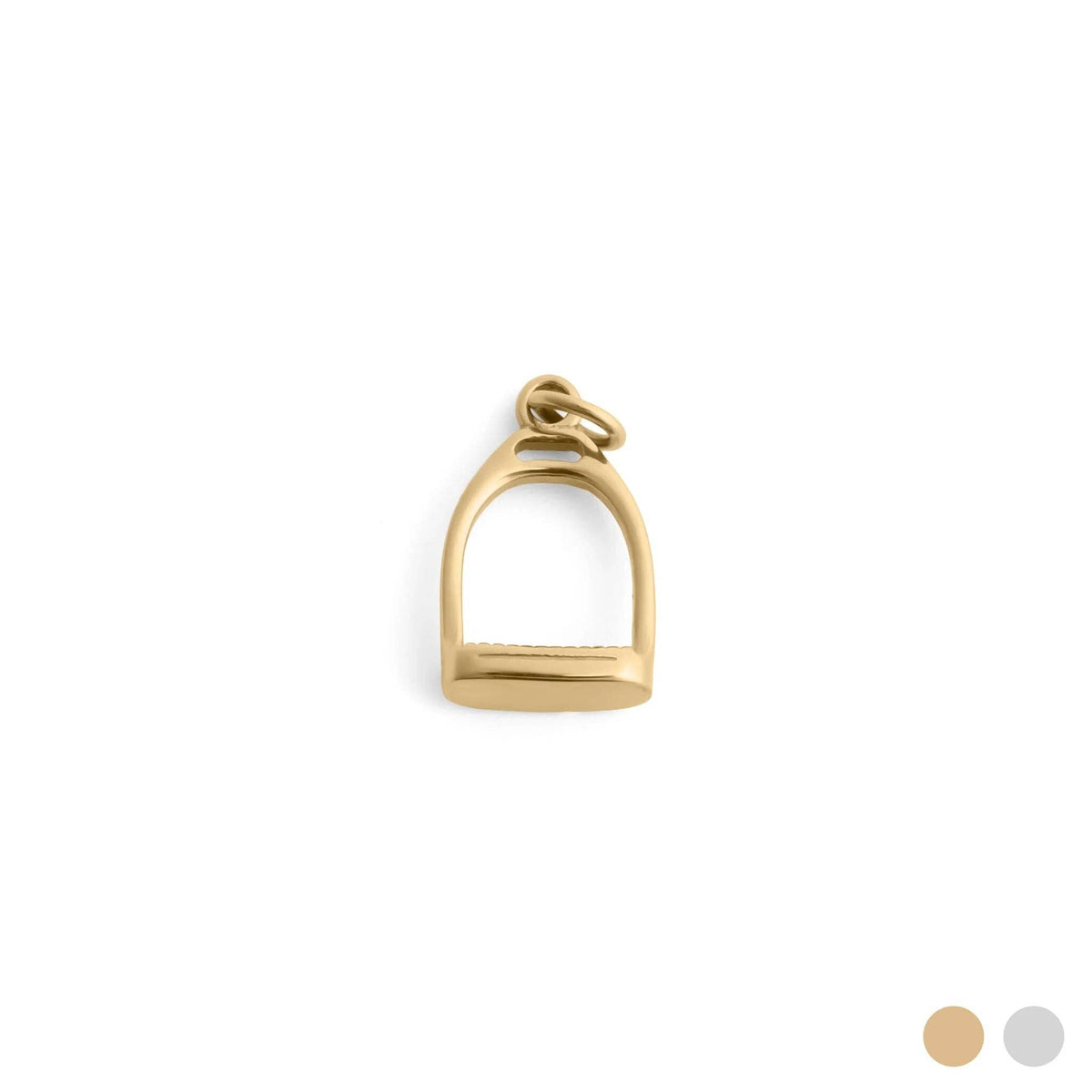18K Gold PVD Stainless Steel Stirrup Charm: Gold