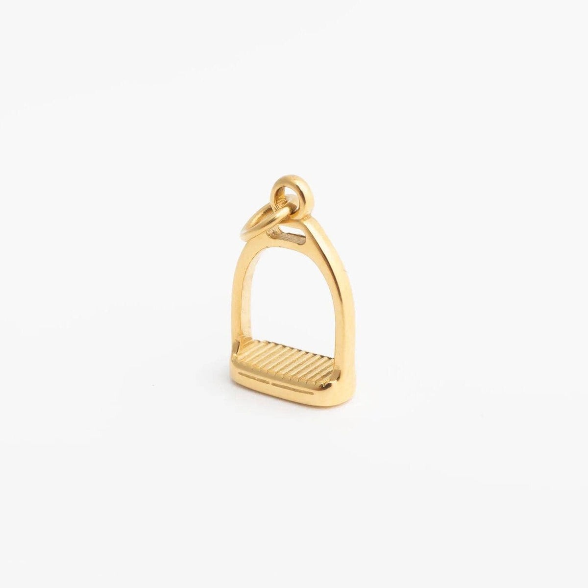18K Gold PVD Stainless Steel Stirrup Charm: Gold
