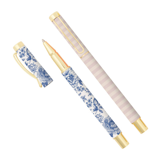 Blue Delft Metal Pen Set - Home Decor & Gifts