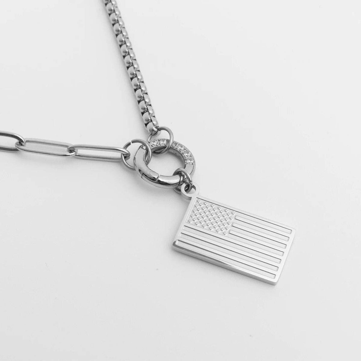 18K Gold PVD Stainless Steel Flag Charm: Gold