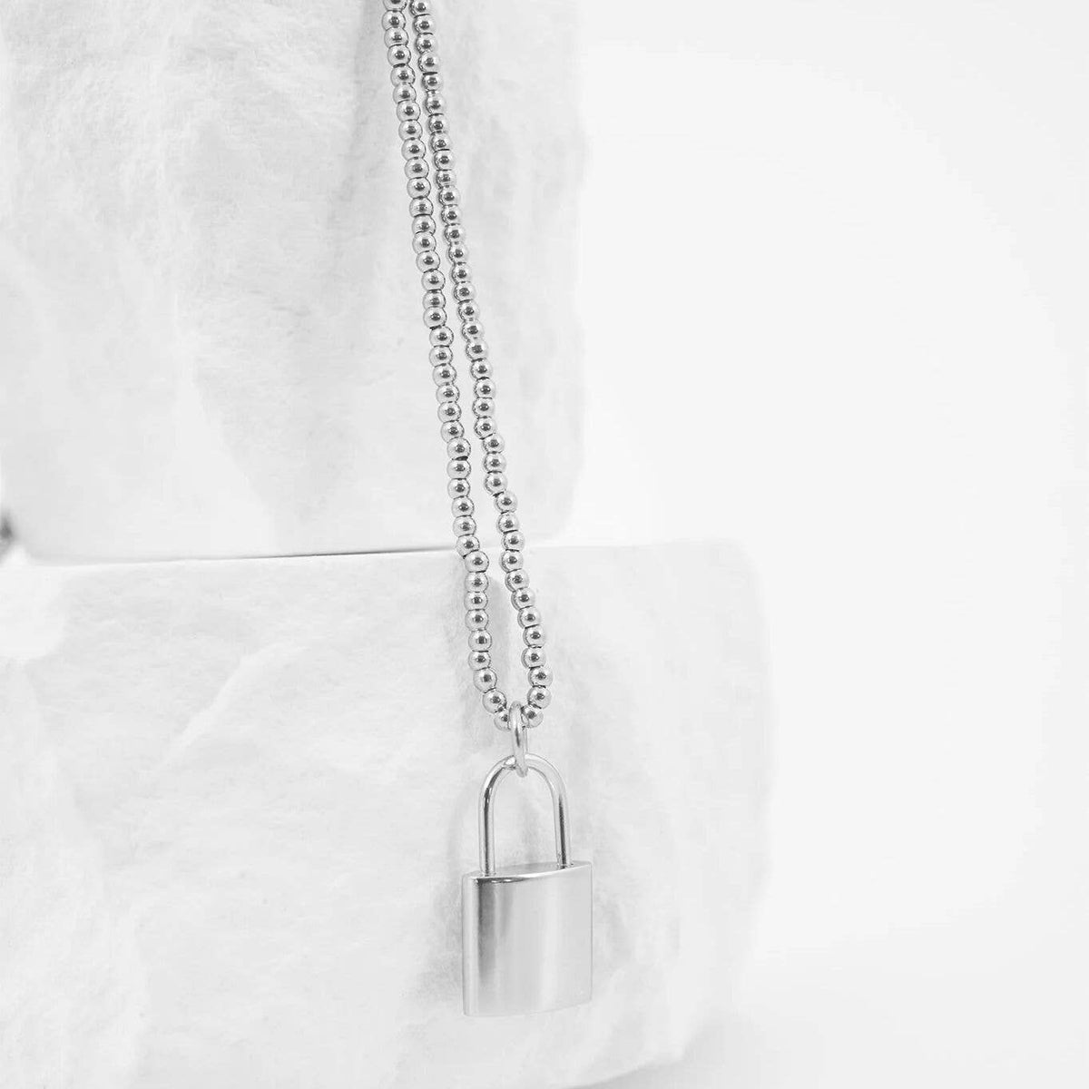 18K Gold PVD Stainless Steel Lock Charm: Gold