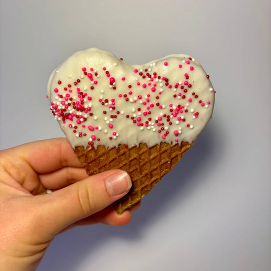 Stroopwafel Hearts: Single / White Chocolate Valetine's Sprinkle