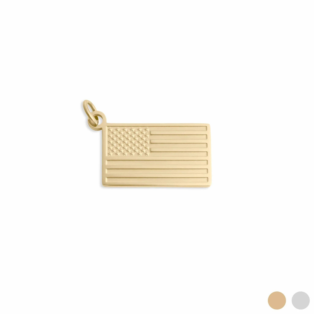18K Gold PVD Stainless Steel Flag Charm: Gold