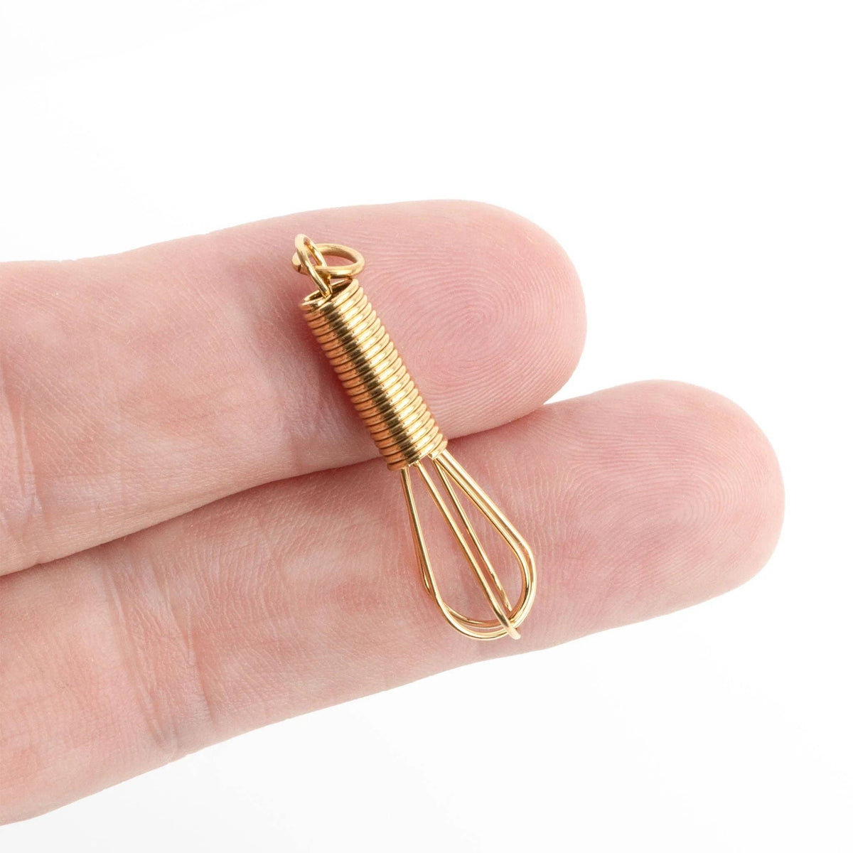 18K Gold PVD Stainless Steel Whisk Charm: Gold