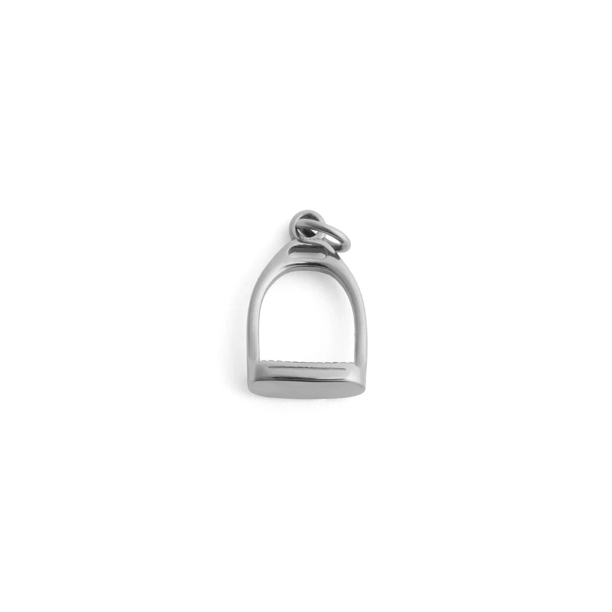 18K Gold PVD Stainless Steel Stirrup Charm: Gold
