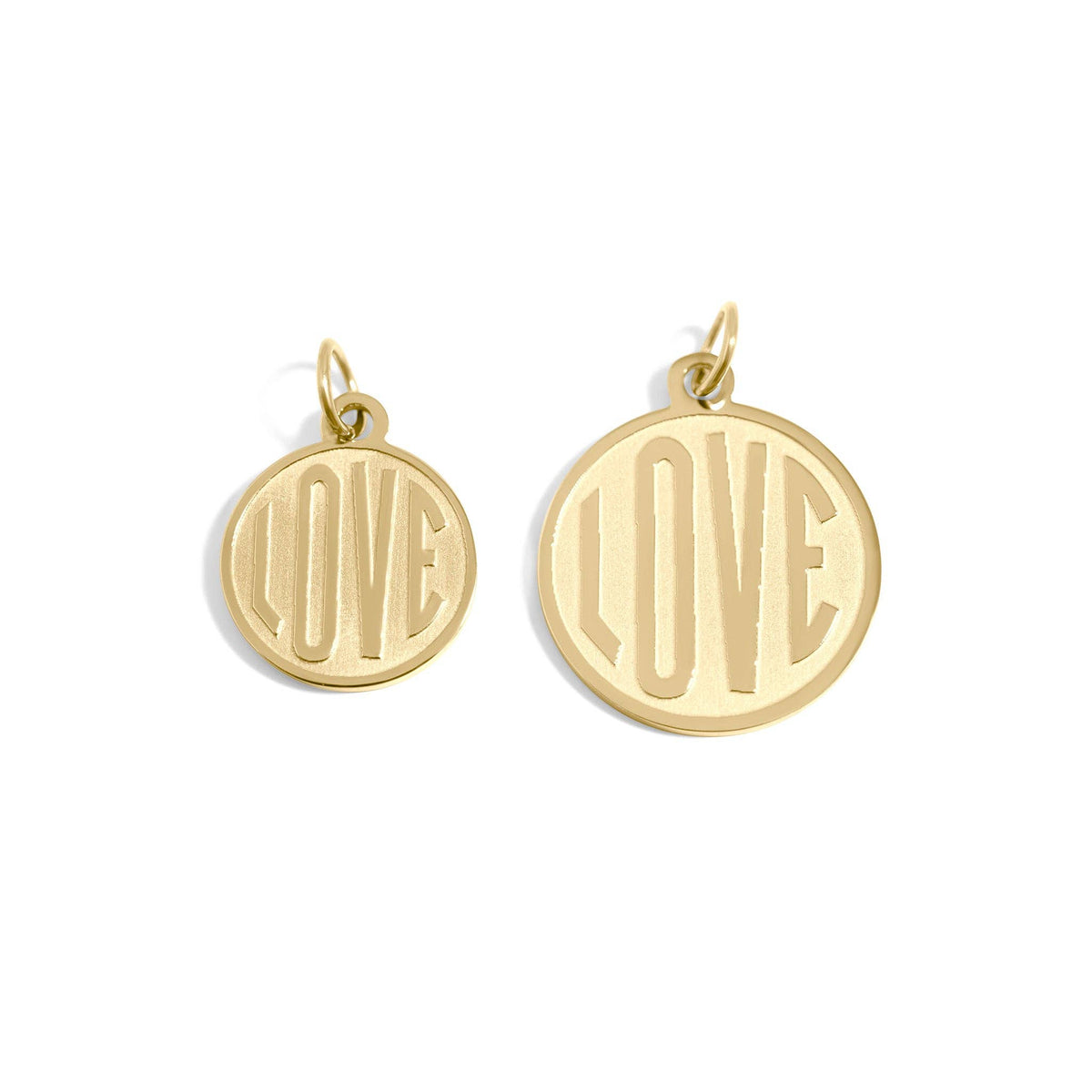 18K Gold PVD Stainless Steel Round Love Charm / PDL0254: Gold / 15mm