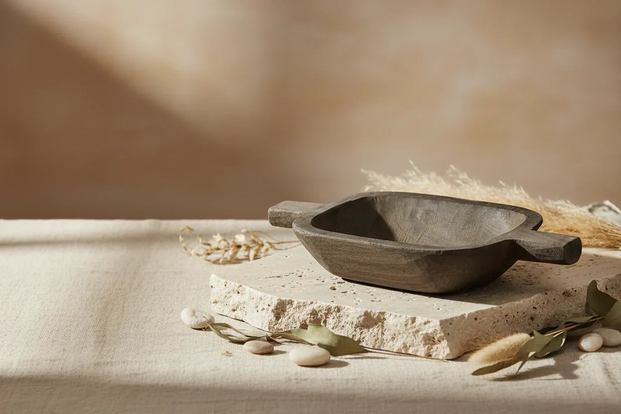 Paulownia Handled Wood Bowl - Twelve 28 Market