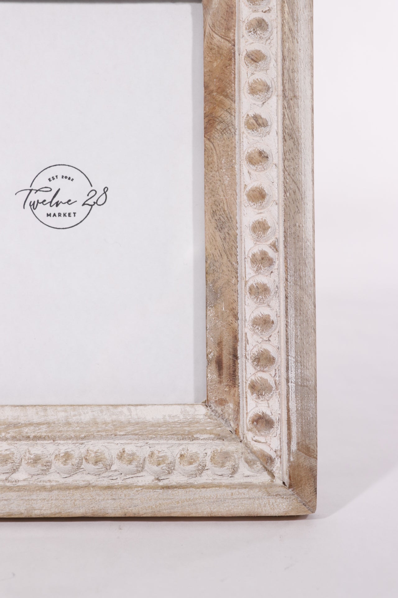 White Washed Beaded Frame 5x7