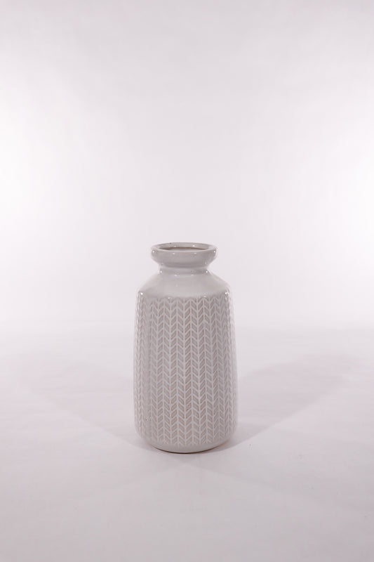 White Chevron Pattern Vase