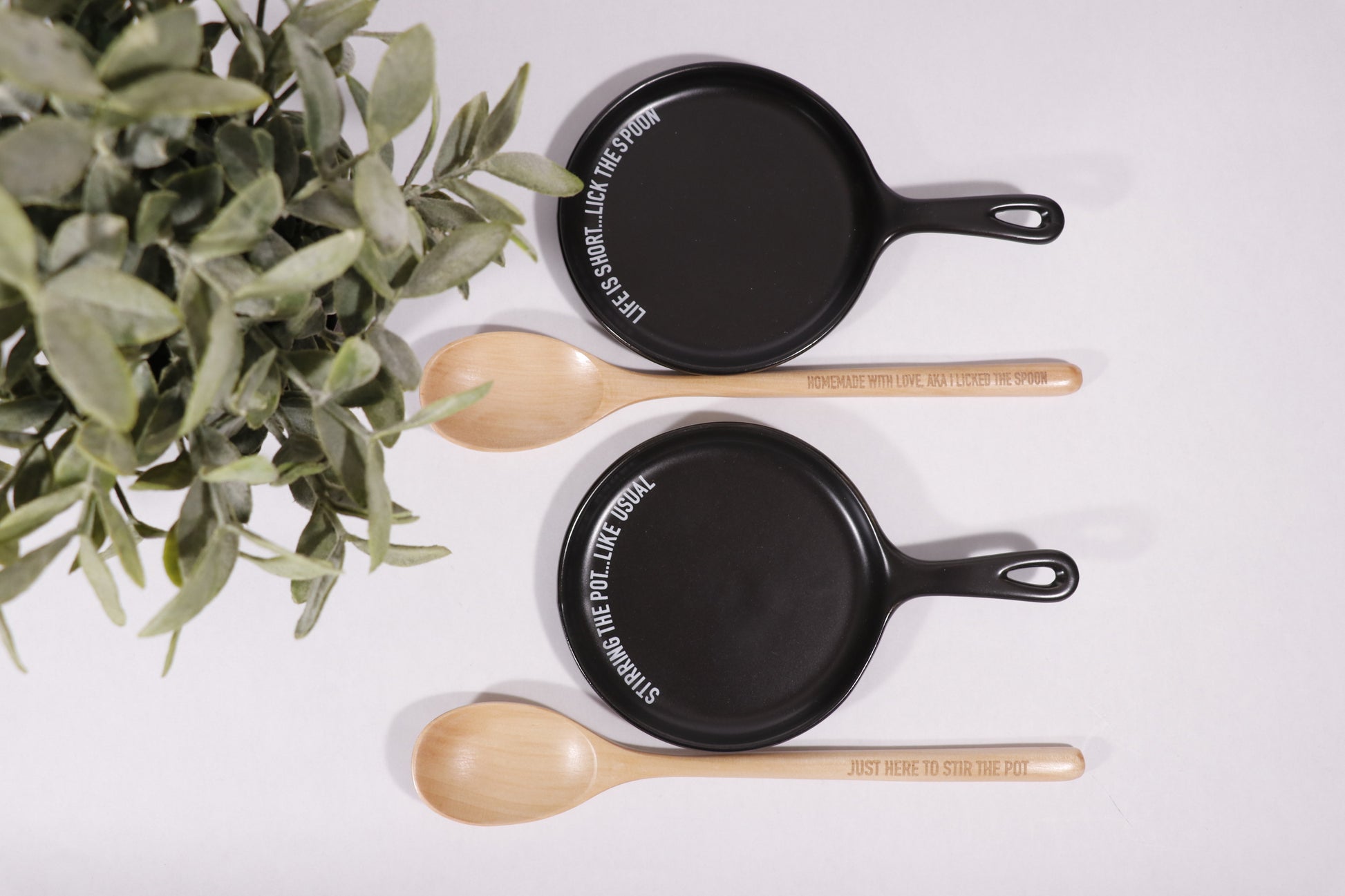 Spoon rest with matching spoon. Two options of Life is Short... Lick The Spoon or Stirring The Pot... Like Usual