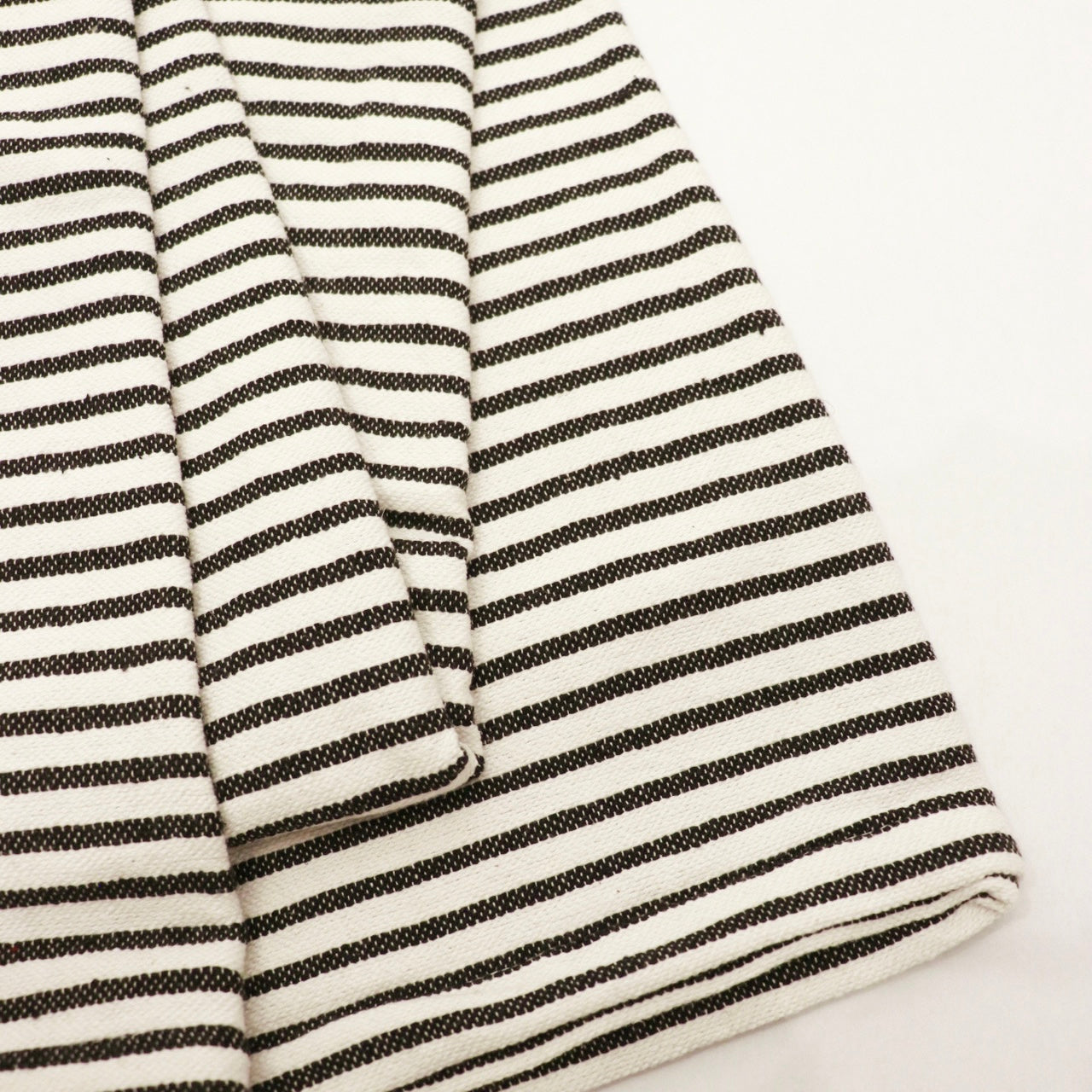 Black and Ivory Striped Tasseled Throw Blanket