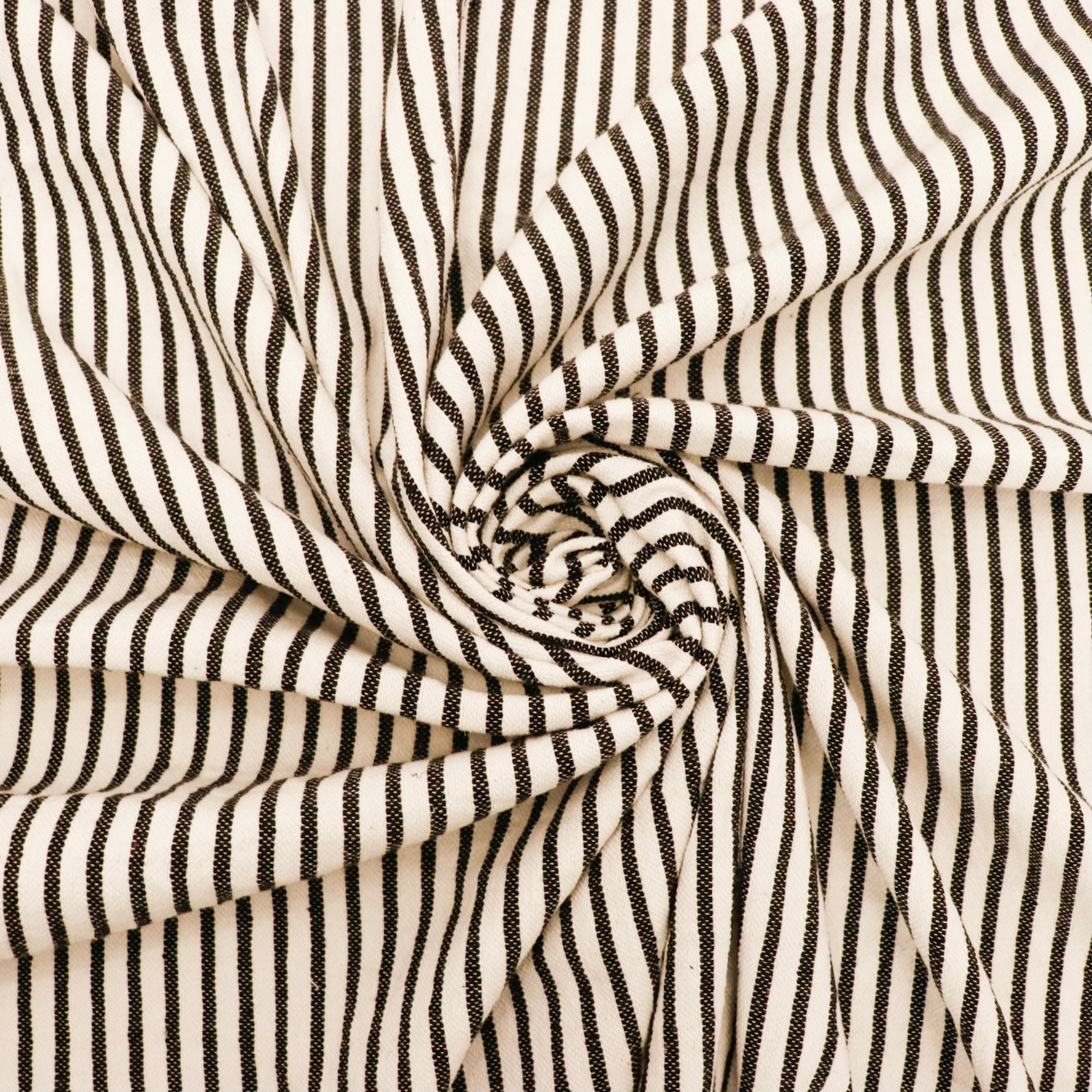 Black and Ivory Striped Tasseled Throw Blanket