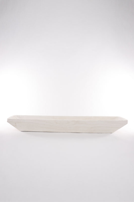 Paulownia Long White Wood Bowl