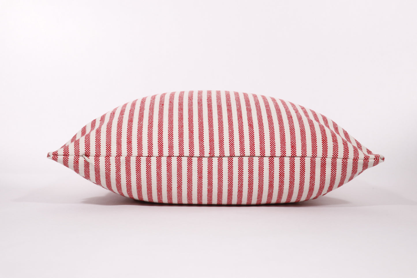 Red and Ivory Stripe Pillow Cover